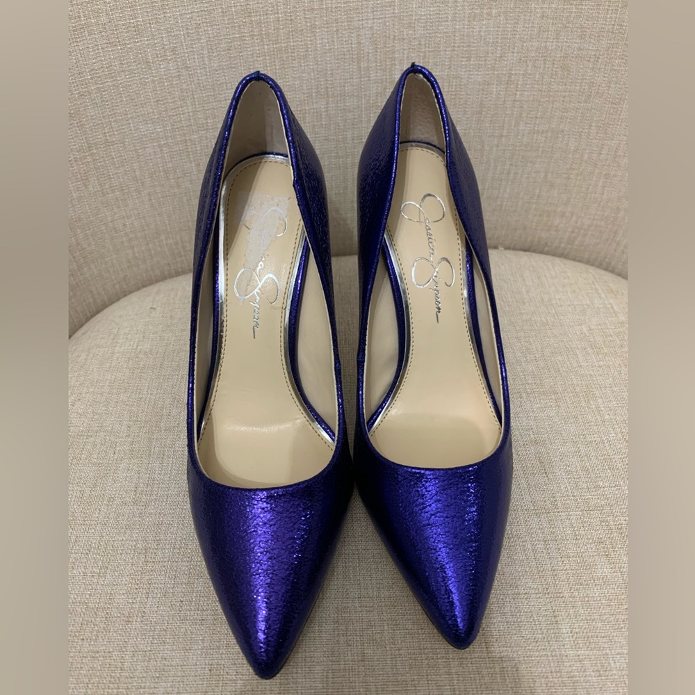 Jessica Simpson Metallic Purple Pointed-Toe Heels